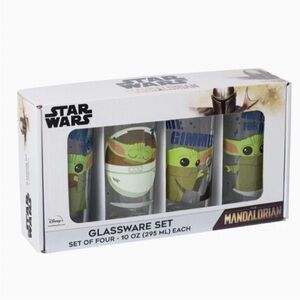 Star Wars Mandalorian Glass set | 10 Oz | Set Of 4 | NEW